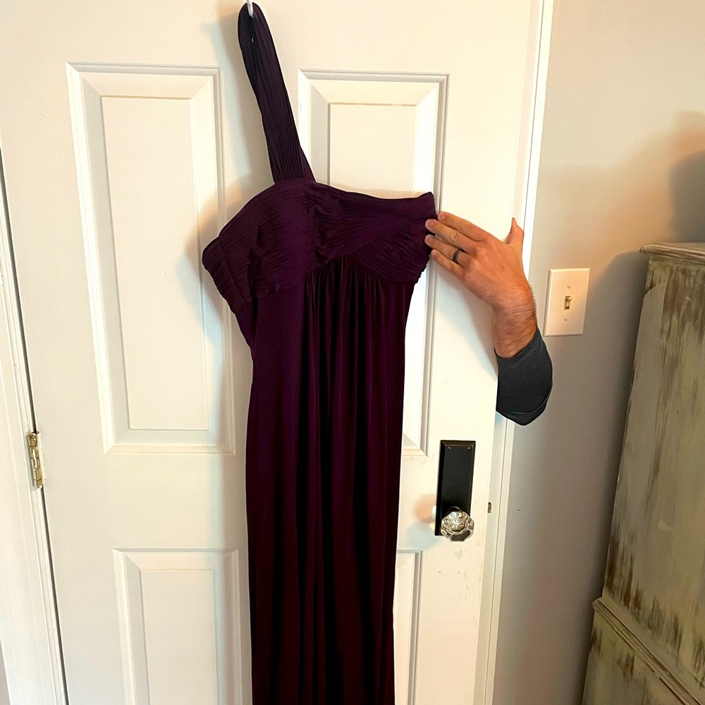 Purple One Shoulder Bridesmaid’s Dress